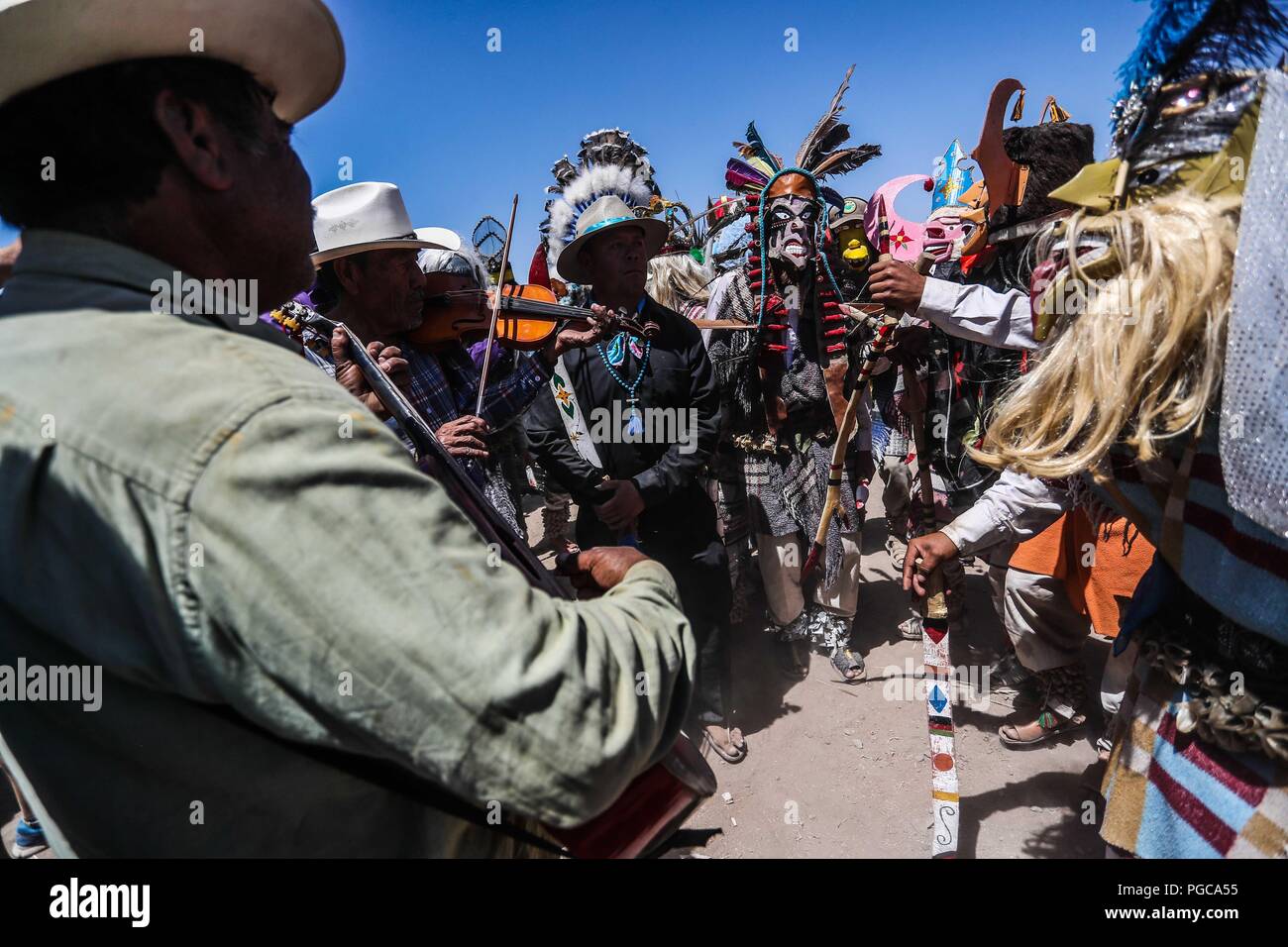 The Pharisees of the Yaqui tribe perform a mask burning ritual during
