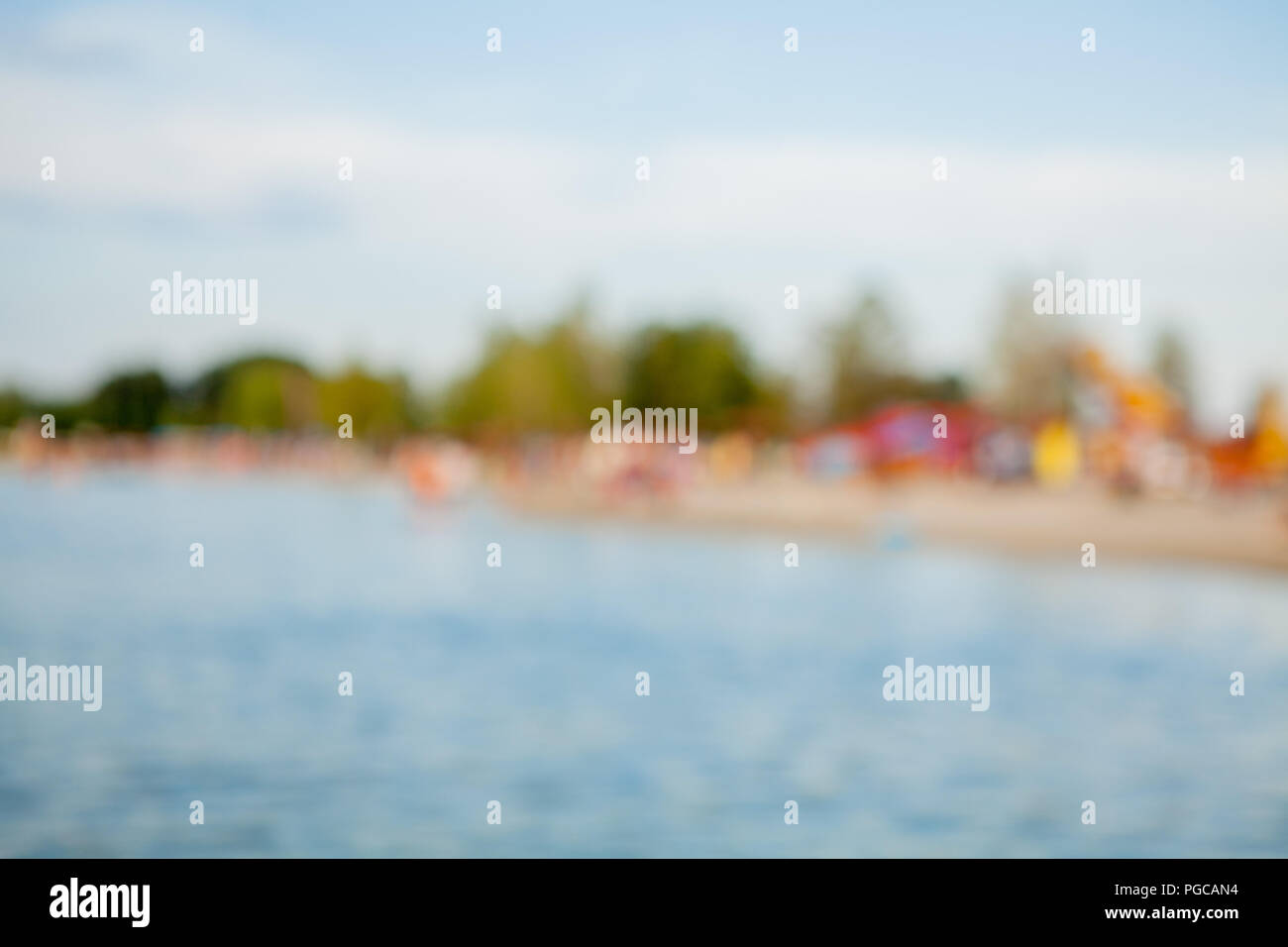 Abstract blur beautiful tropical beach and sea landscape for background ...