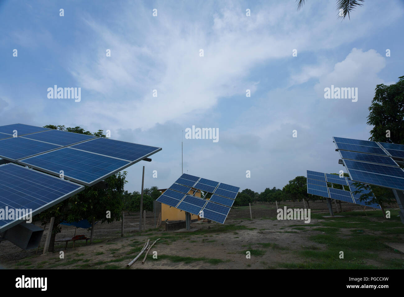Solar power plants are used for irrigation project near Sona Masjid