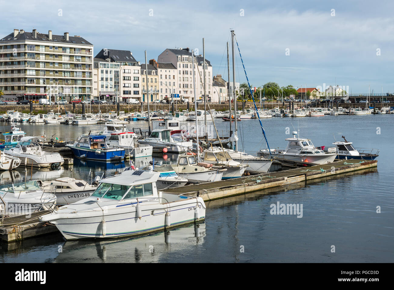 Cherbourg, France - May 22, 2017: Boats in the port of Cherbourg-Octeville,  on the north of the Cotentin peninsula, Cherbourg harbour is the biggest a  Stock Photo - Alamy