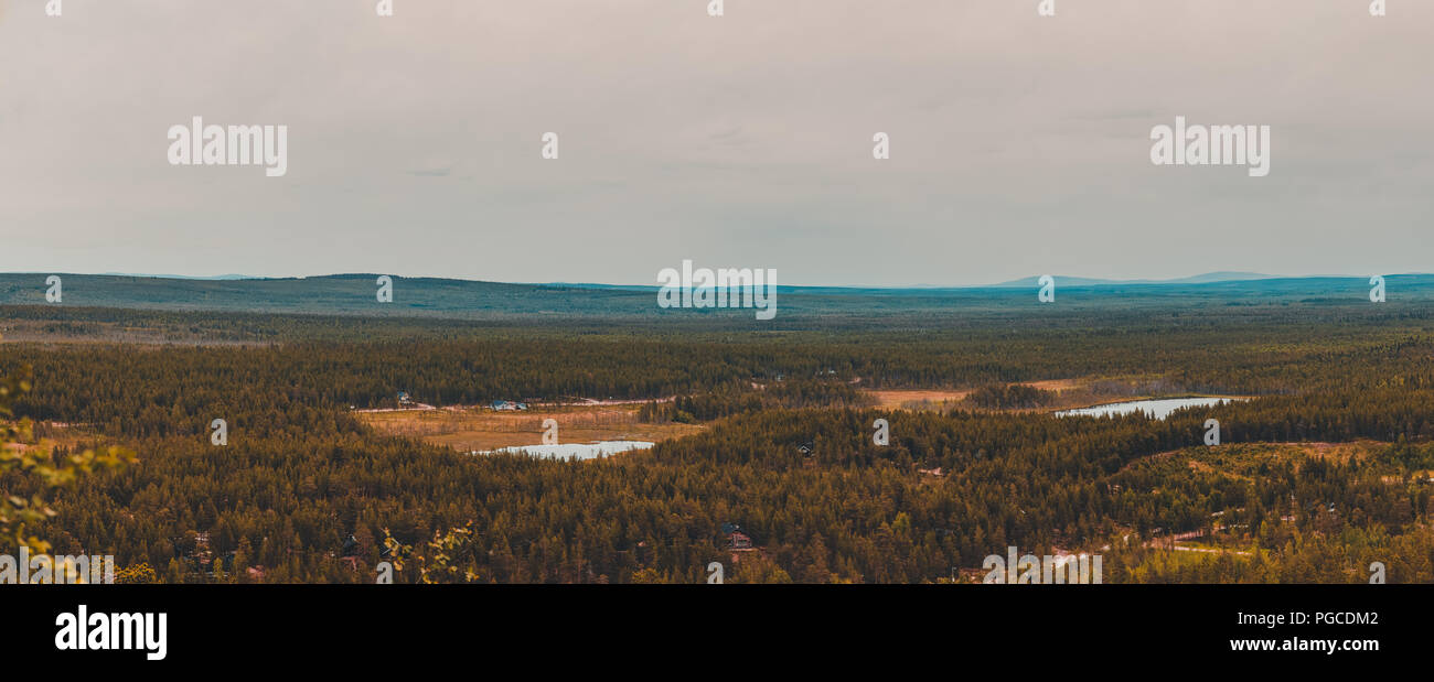 Luosto Finland. panoramic views from the mountains Stock Photo