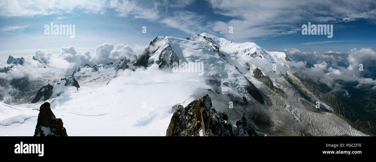 Chamonix, France. 24 August 2018. Fine art, landscape images of Mt Blanc and it's surrounding mountains, Chamonix, France 24/08/2018 Stock Photo