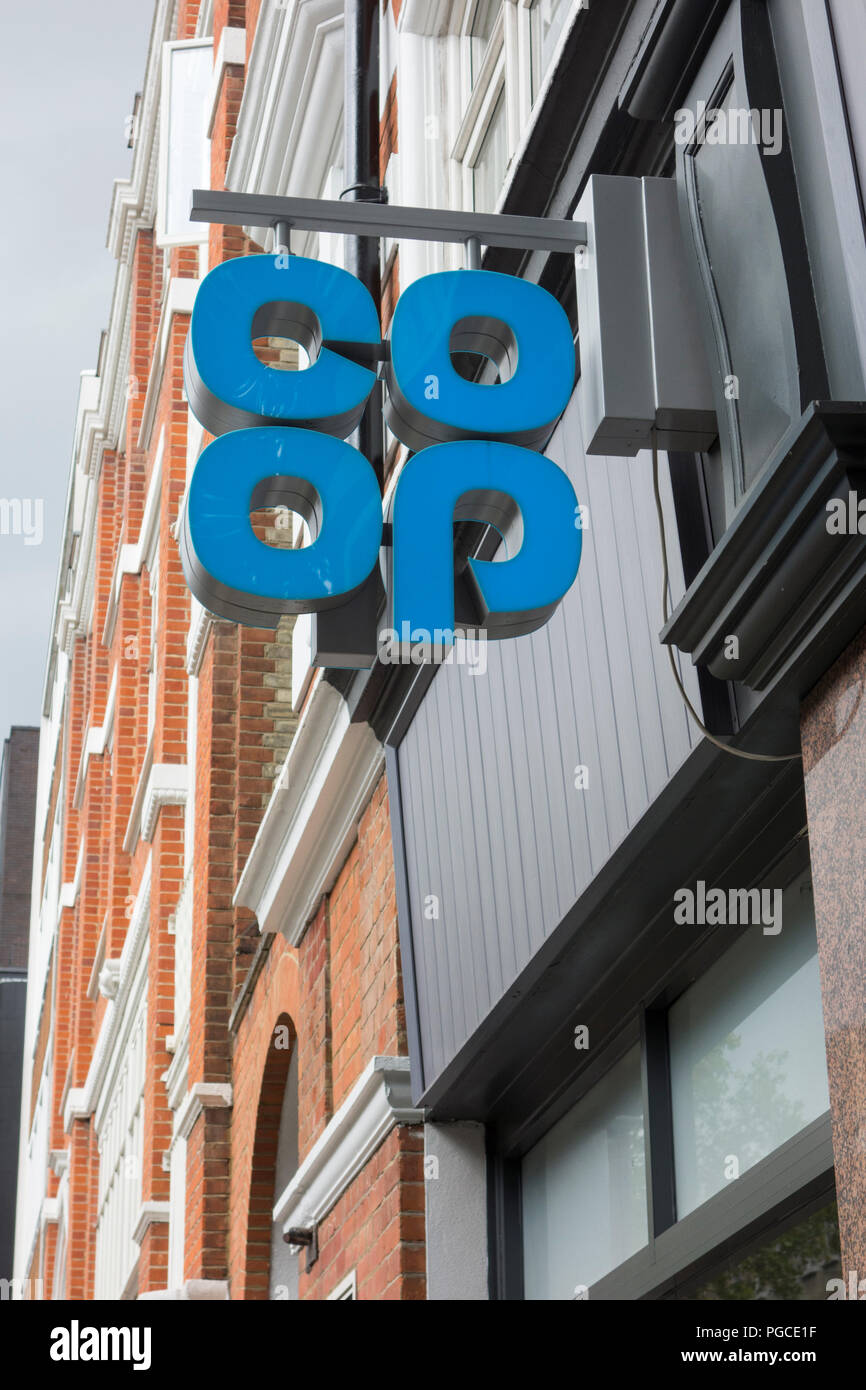 Exterior of Co-op food store on Store Street, Bloomsbury, London, WC1, UK Stock Photo