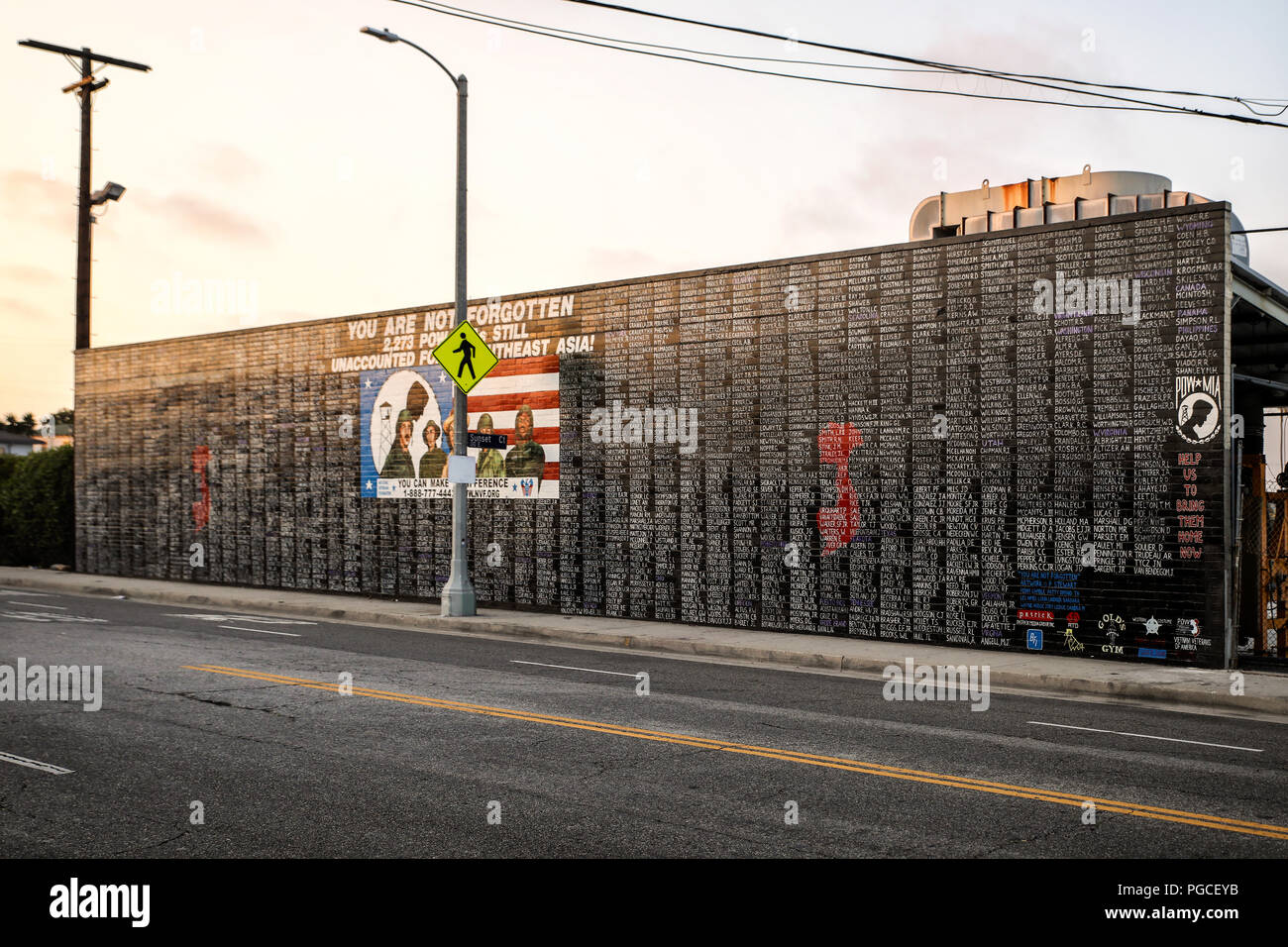 Los Angeles, United States of America - July 17, 2017: The You Are Not Forgotten mural by Peter Stewart honoring Vietnam POWs in Venice Beach. Stock Photo