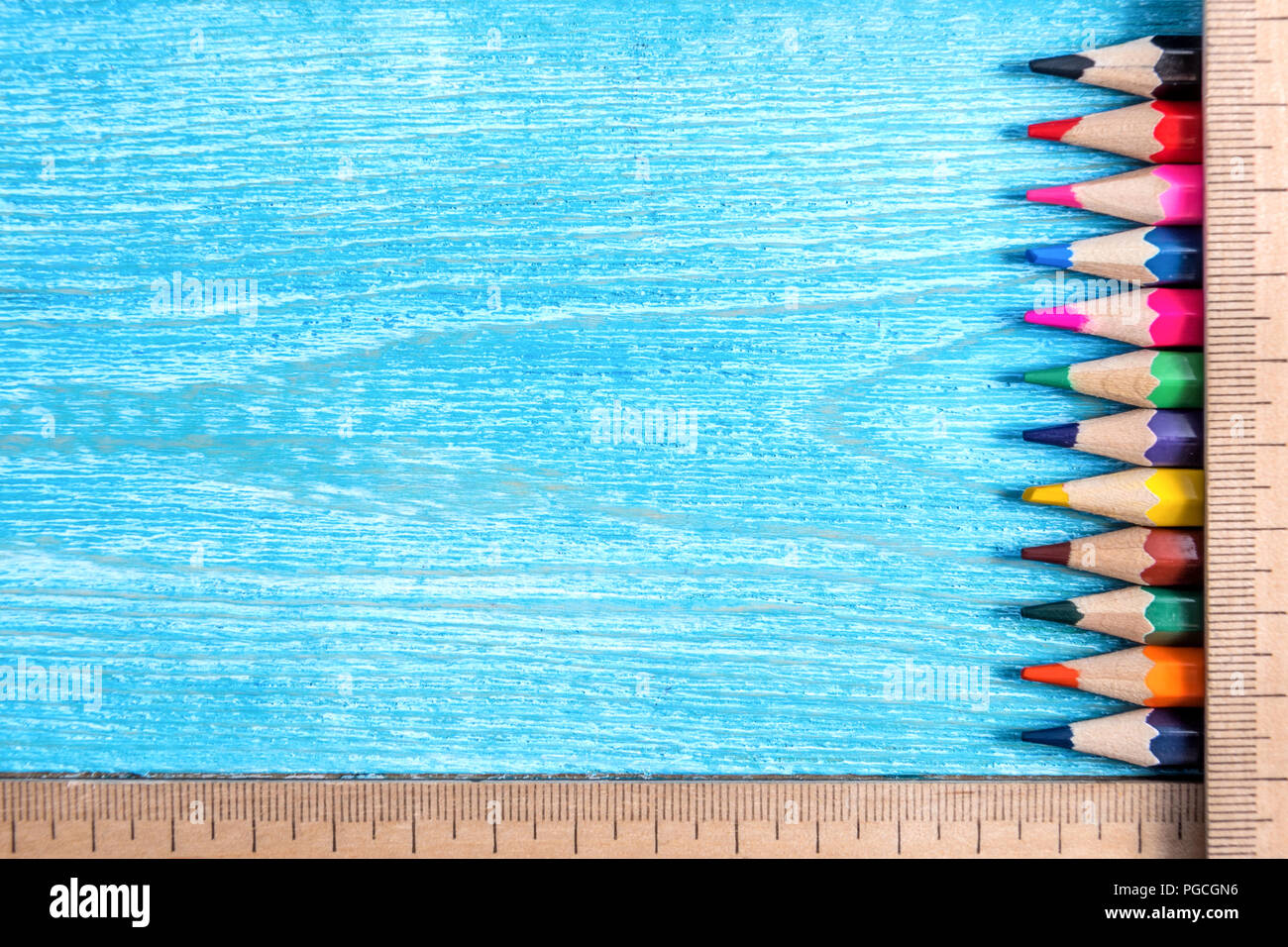 School, pencils, ruler - school background Stock Photo - Alamy
