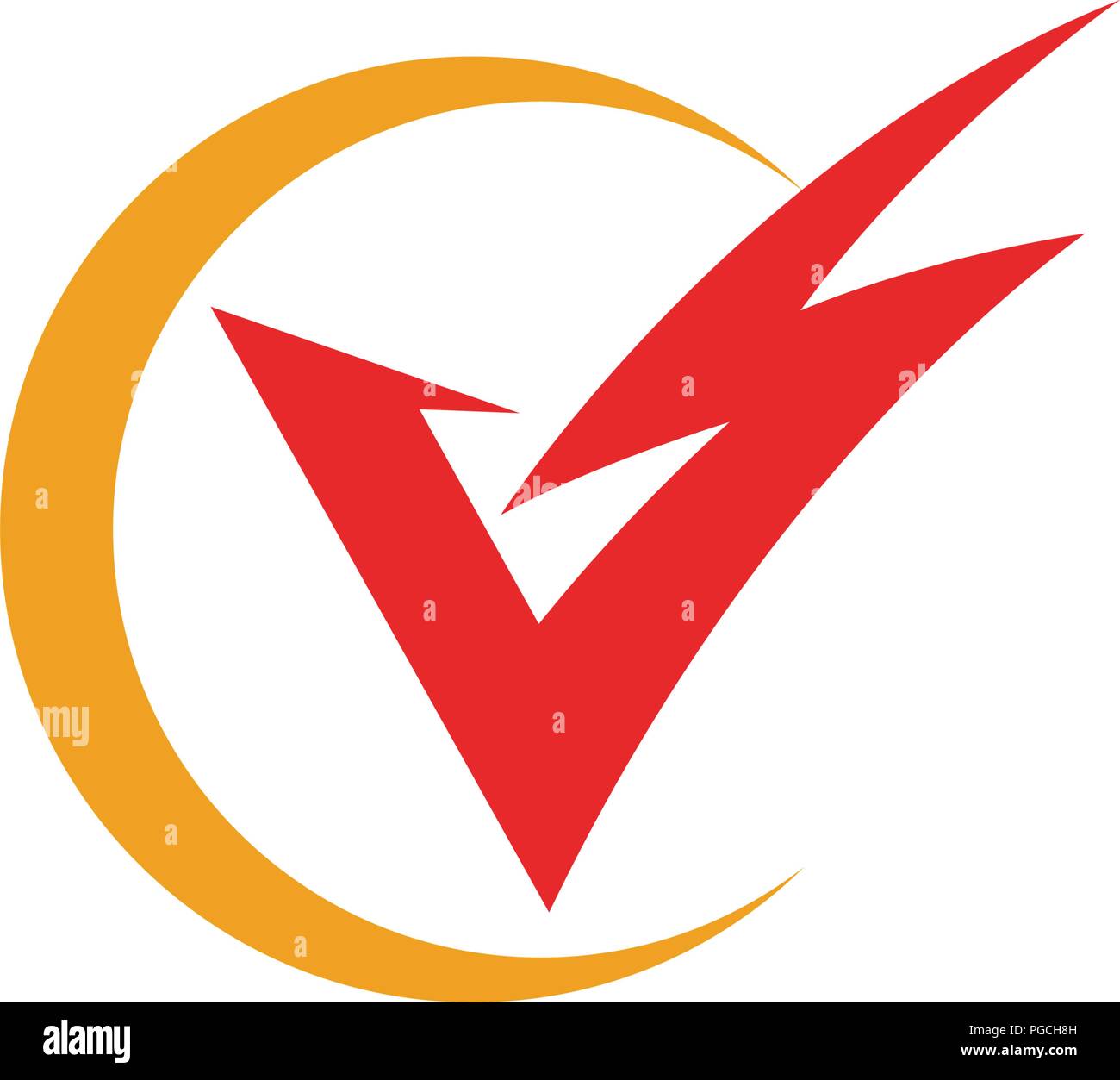 V Letter Lightning Logo Template vector icon illustration design Stock ...