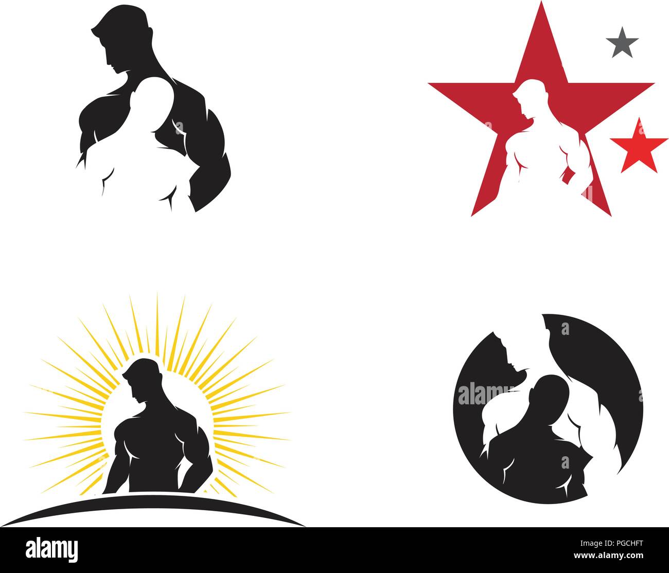 Vector object and Icons for Sport Label, Gym Badge, Fitness Logo ...