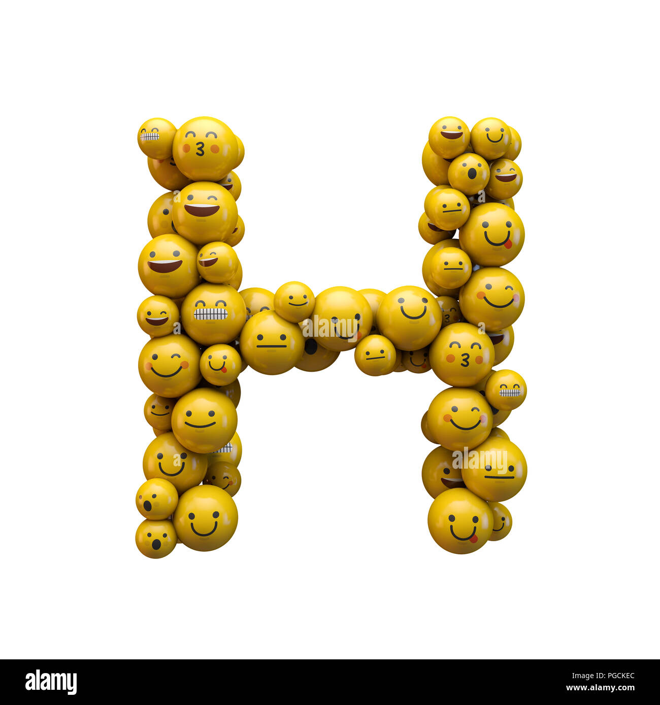 Letter H emoji character font. 3D Rendering Stock Photo Alamy