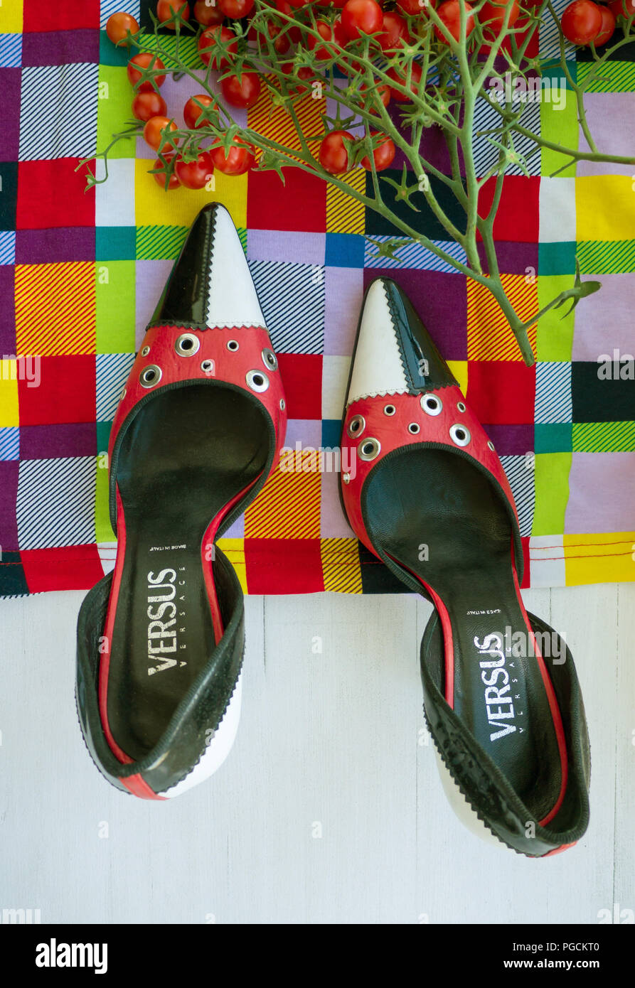 GOMEL, BELARUS AUGUST 16, 2018 Versus (Versace) women's shoes