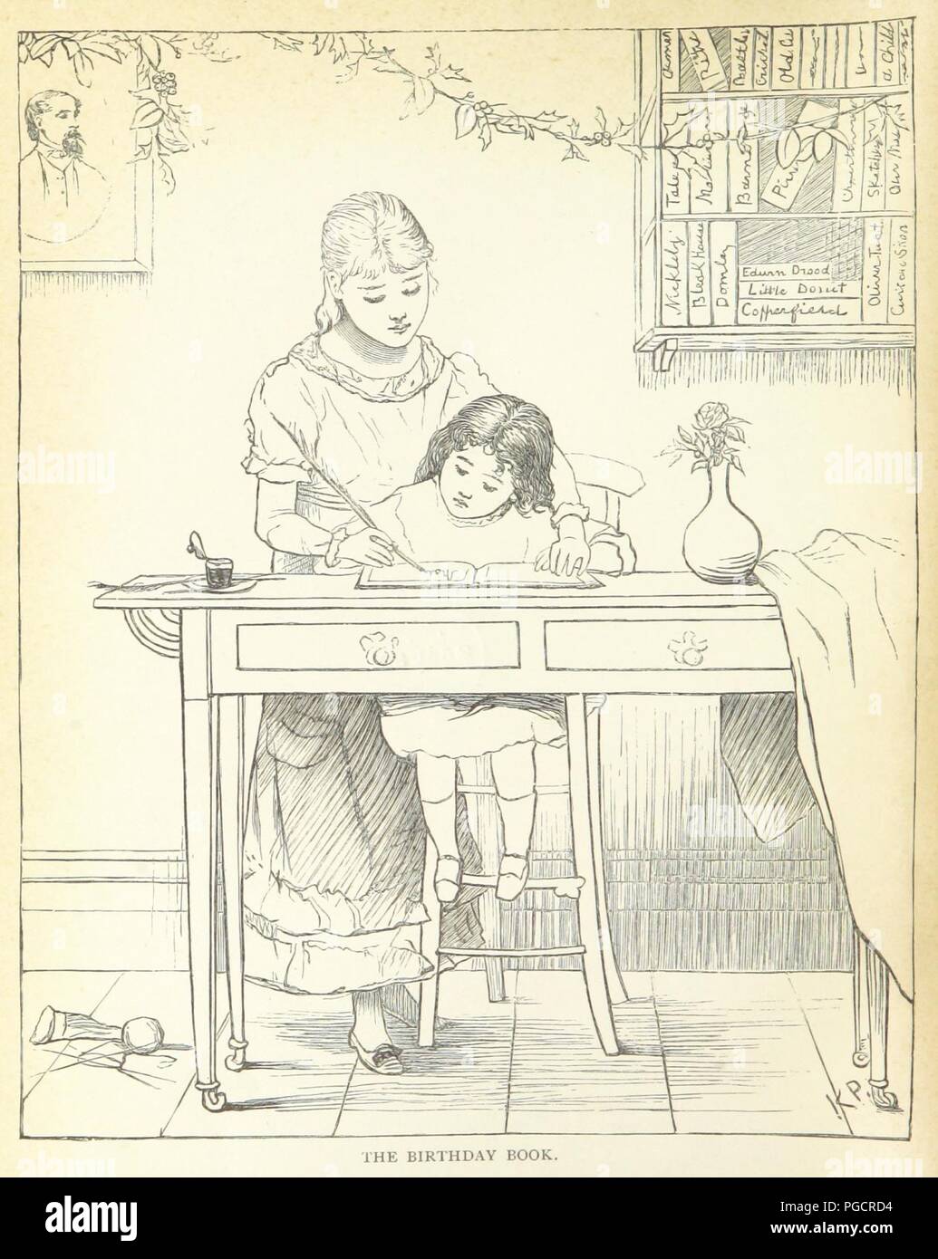 Image  from page 8 of 'The Charles Dickens Birthday Book. Compiled and edited by his eldest daughter [i.e. Mary Dickens]. With five illustrations by his youngest daughter [i.e. Kate Perugini]' . Stock Photo