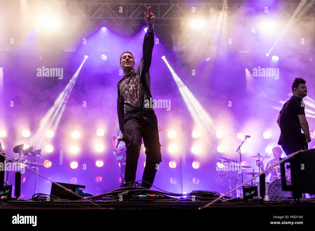 Somerset, Wisconsin, USA. 15th May, 2016. Singer OLIVER SYKES of Bring Me  the Horizon performs live at Somerset Amphitheater during the Northern  Invasion Music Festival in Somerset, Wisconsin © Daniel DeSlover/ZUMA  Wire/Alamy