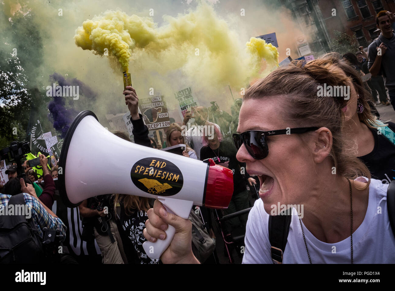 London, UK. 25th August, 2018. Official Animal Rights March. Credit: Guy Corbishley/Alamy Live News Stock Photo