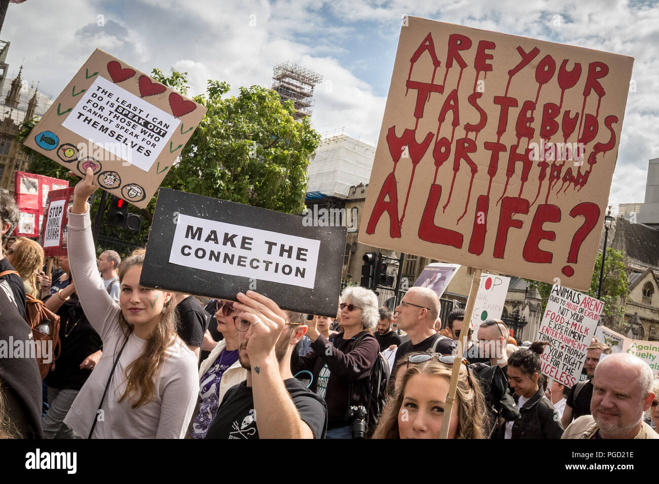 London, UK. 25th August, 2018. Official Animal Rights March. Credit: Guy Corbishley/Alamy Live News Stock Photo