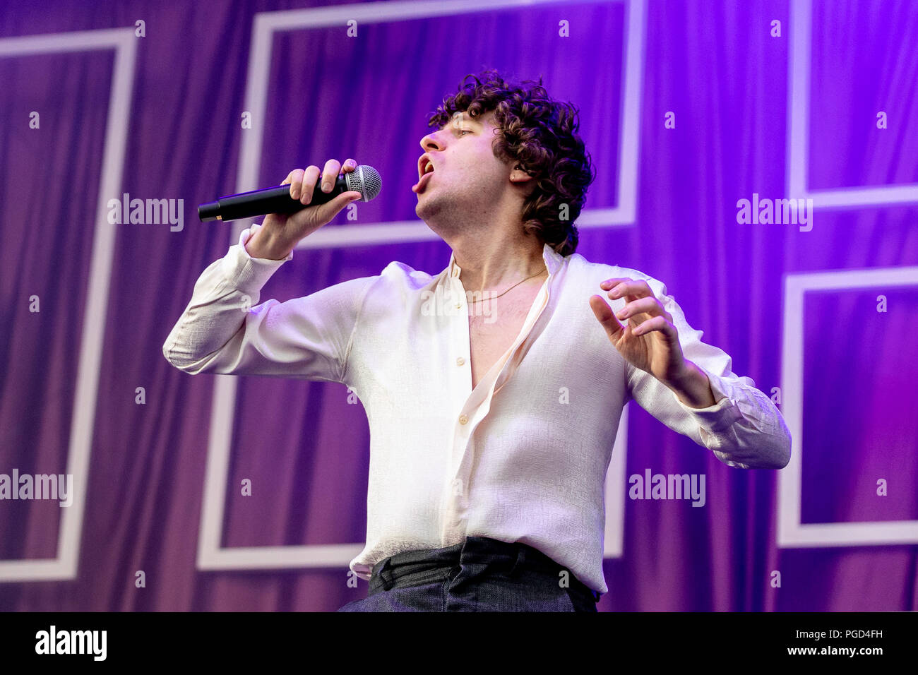 Luke Pritchard of The Kooks performs live on stage at Leeds Festival, UK, 25th June 2018. Stock Photo