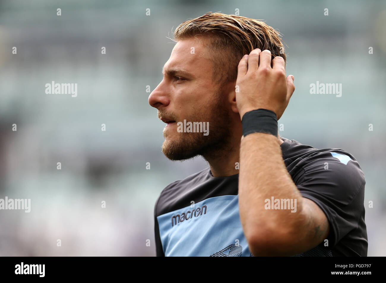 Torino, Italy. 25th August, 2018. Ciro Immobile  of SS Lazio  during the Serie A football match between Juventus Fc and SS Lazio.  Credit: Marco Canoniero / Alamy Live News  . Credit: Marco Canoniero/Alamy Live News Stock Photo