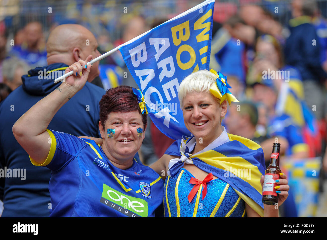 London, UK. 25th Aug, 2018. 25th August 2018 , Wembley, London, England;Ladbrokes Challenge Cup Final 2018, Catalans v Warrington ; Faces in the crowd Credit: News Images /Alamy Live News Stock Photo
