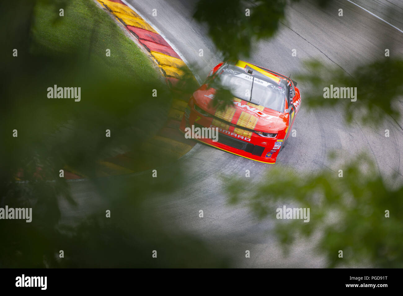 Elkhart Lake, WI, USA. 24th Aug, 2018. Justin Allgaier (7) practices for the 9th Annual Johnsonville 180 at Road America in Elkhart Lake, WI. Credit: Stephen A. Arce/ASP/ZUMA Wire/Alamy Live News Stock Photo