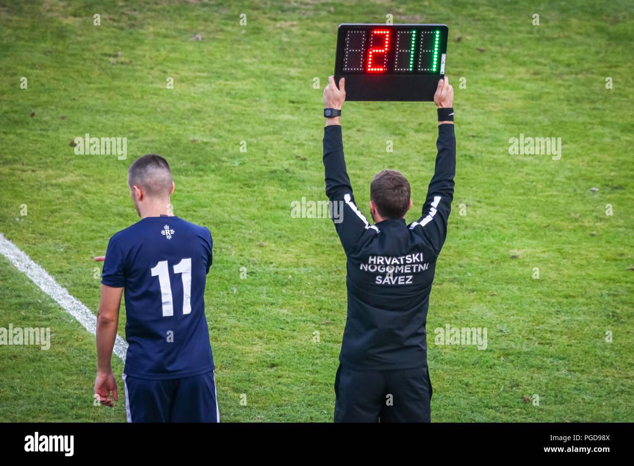 Football substitute board hi-res stock photography and images - Alamy