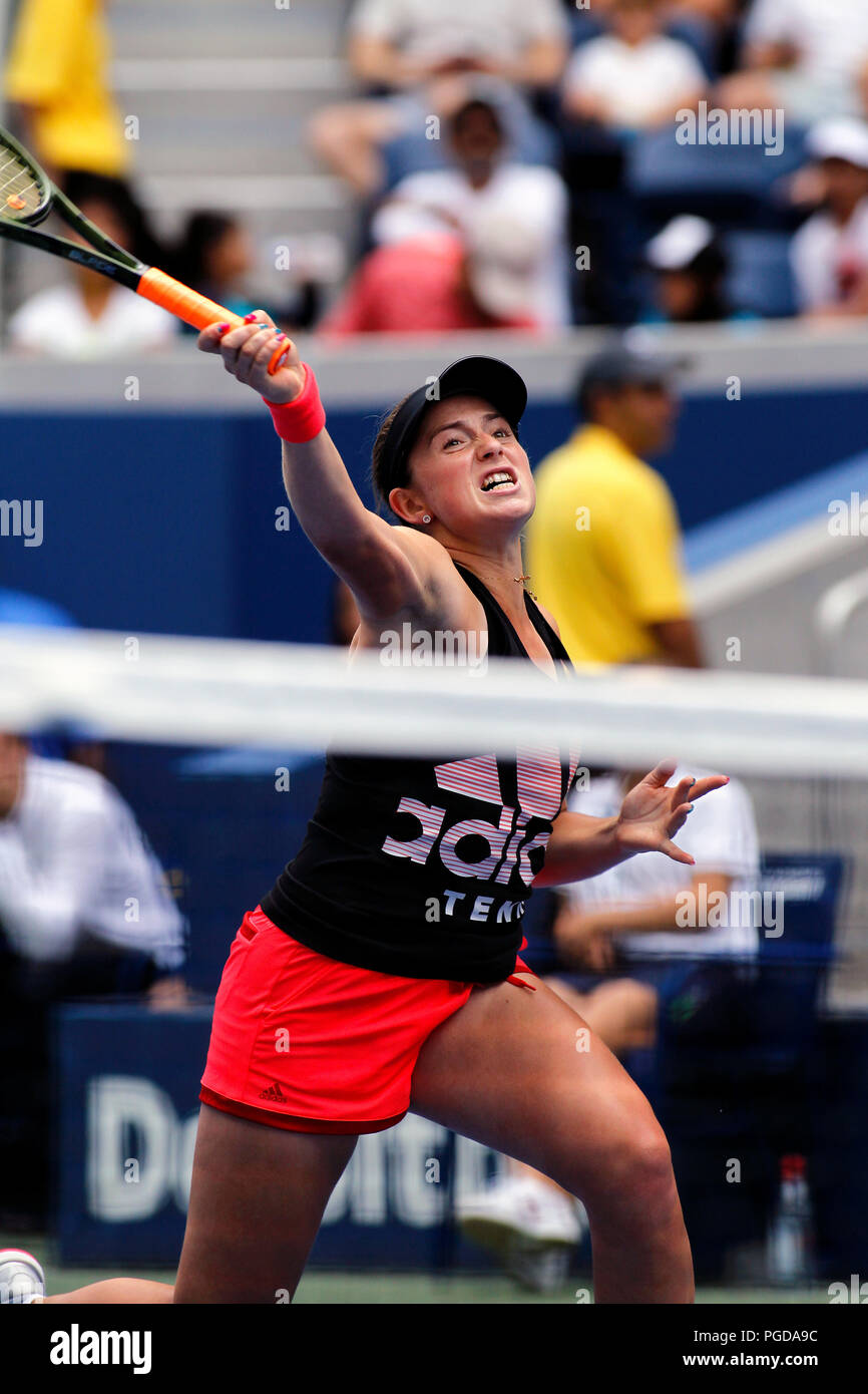 New York, N.Y, August 25, 2018 - US Open Tennis Practice:  Jelena Ostapenko of Latvia practicing at the Billie Jean King National Tennis Center in Flushing Meadows, New York, as players prepared for the U.S. Open which begins on Monday. Credit: Adam Stoltman/Alamy Live News Stock Photo
