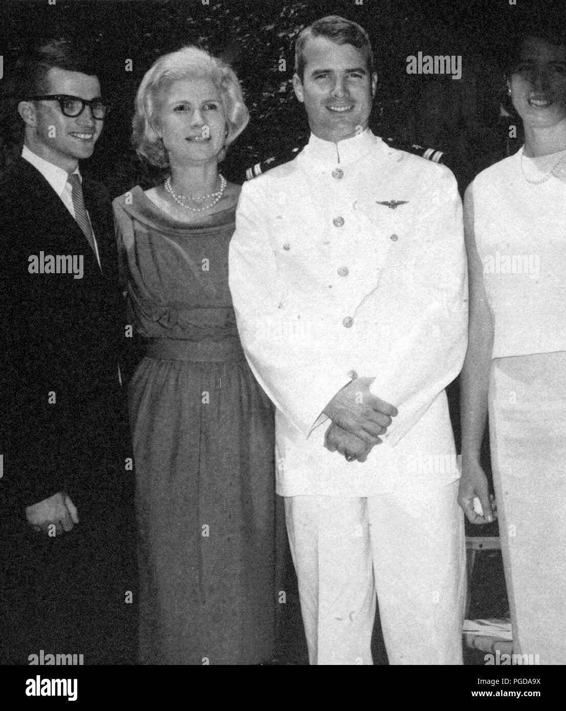 Washington, District of Columbia, USA. 21st July, 2017. (FILE) - Photo from the office of United States Senator John McCain (Republican of Arizona), the presumptive 2008 Republican nominee for President of the United States, taken on July 3, 1965 in Philadelphia showing his mother, Roberta McCain, left center, and her son John S. McCain III, right center. Credit: Courtesy Sen.Mccain/CNP/ZUMA Wire/Alamy Live News Stock Photo