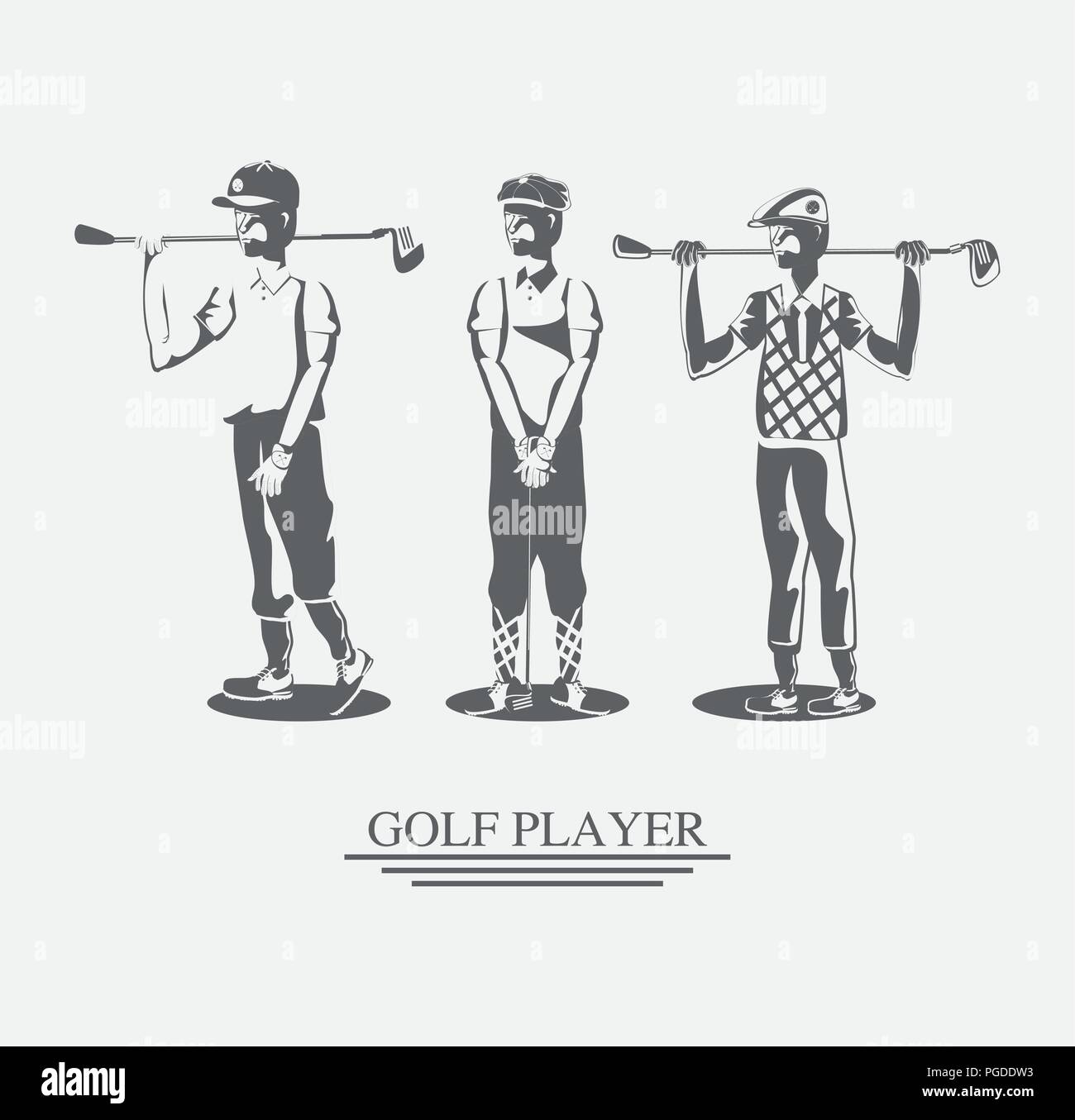 golf players in the course vector illustration design Stock Vector