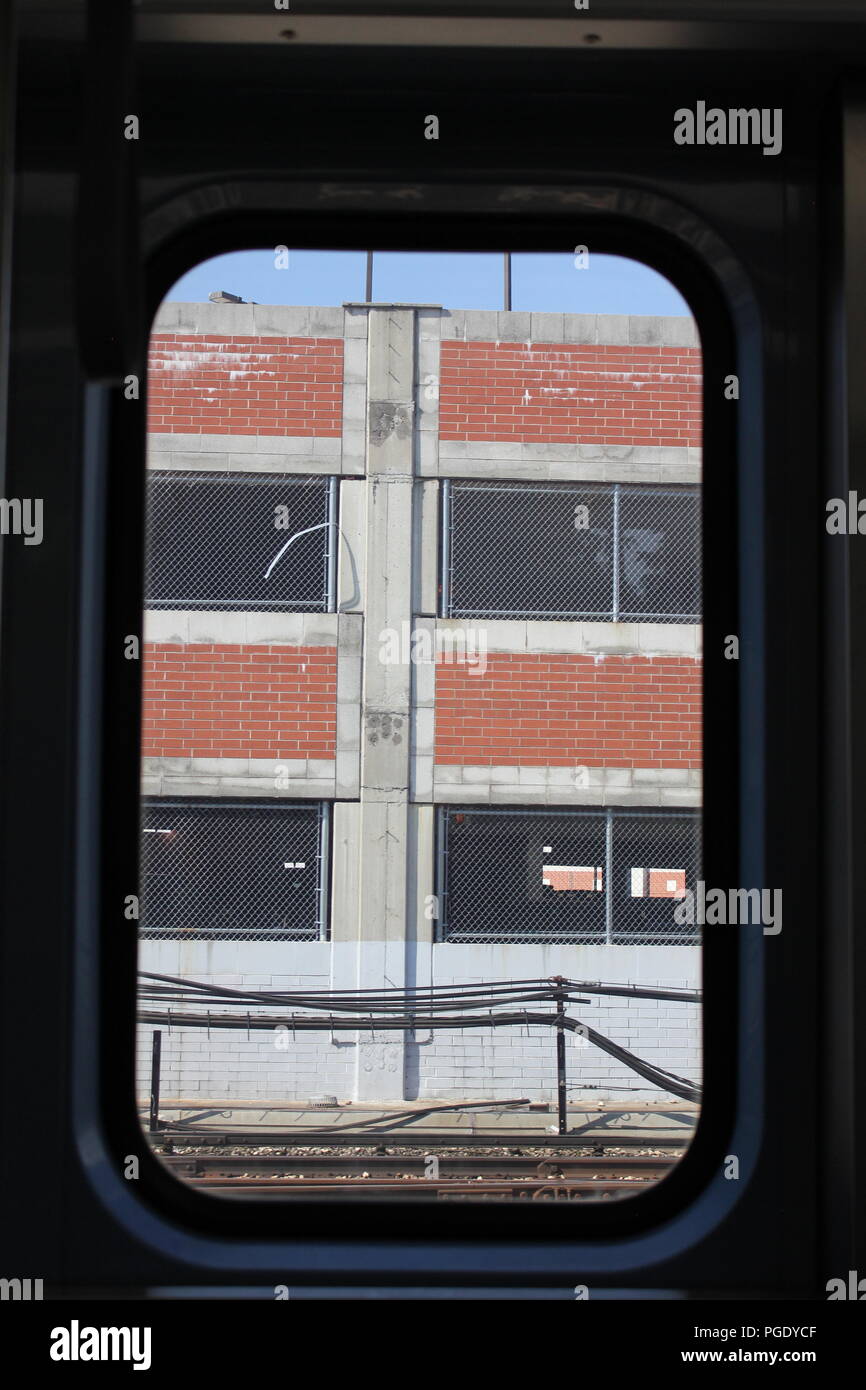 The mainline run as seen thru a commuter train window on the CTA Yellow ...