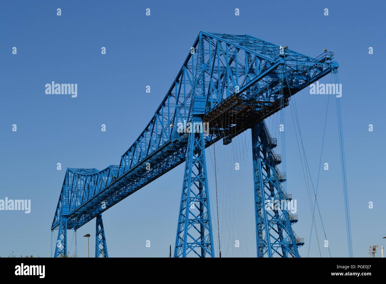 Stunning image of the historic Transporter Bridge, Middlesbrough, UK Stock Photo