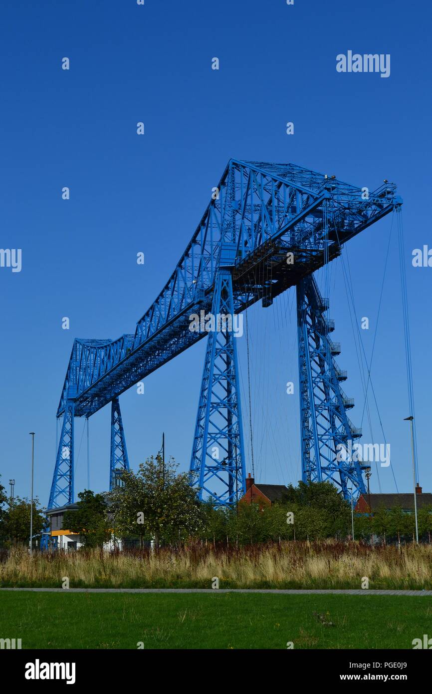 Stunning image of the historic Transporter Bridge, Middlesbrough, UK Stock Photo