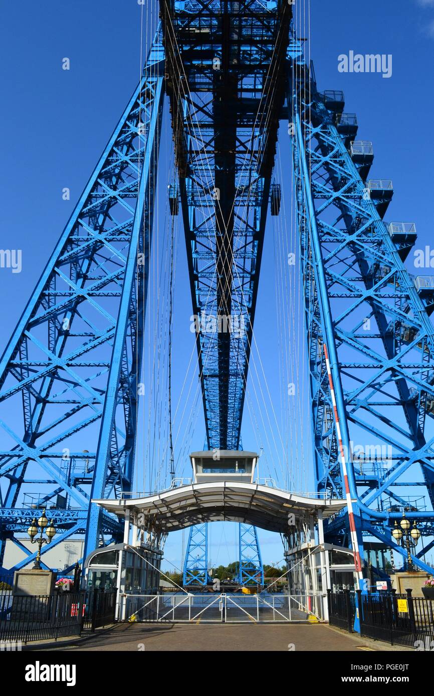 Stunning image of the historic Transporter Bridge, Middlesbrough, UK Stock Photo