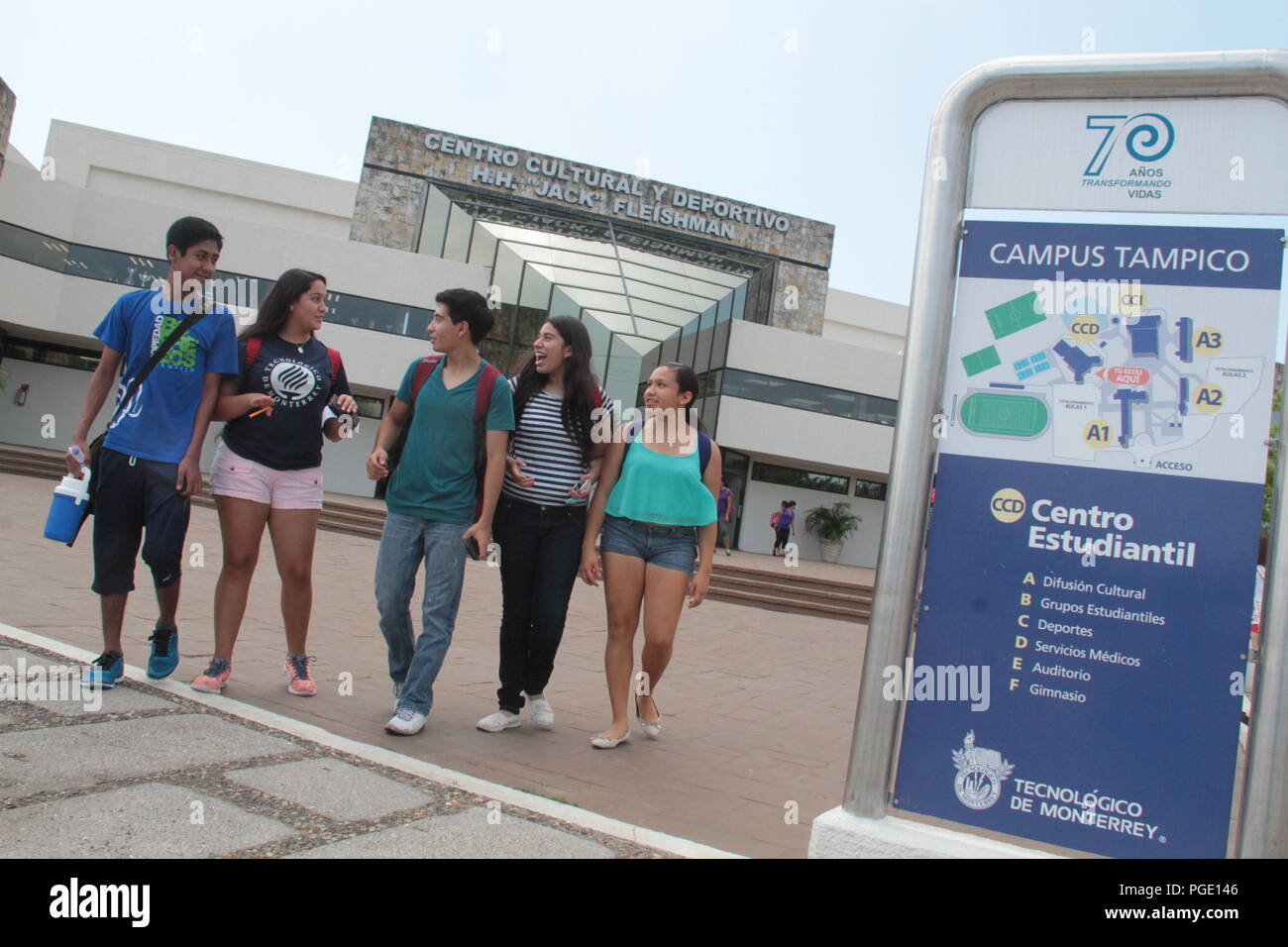 Technological Institute and of Superior Studies of Monterrey. Tampico Tamaulipas campus. University life, technology of Monterrey, scholar life, mty,  Stock Photo