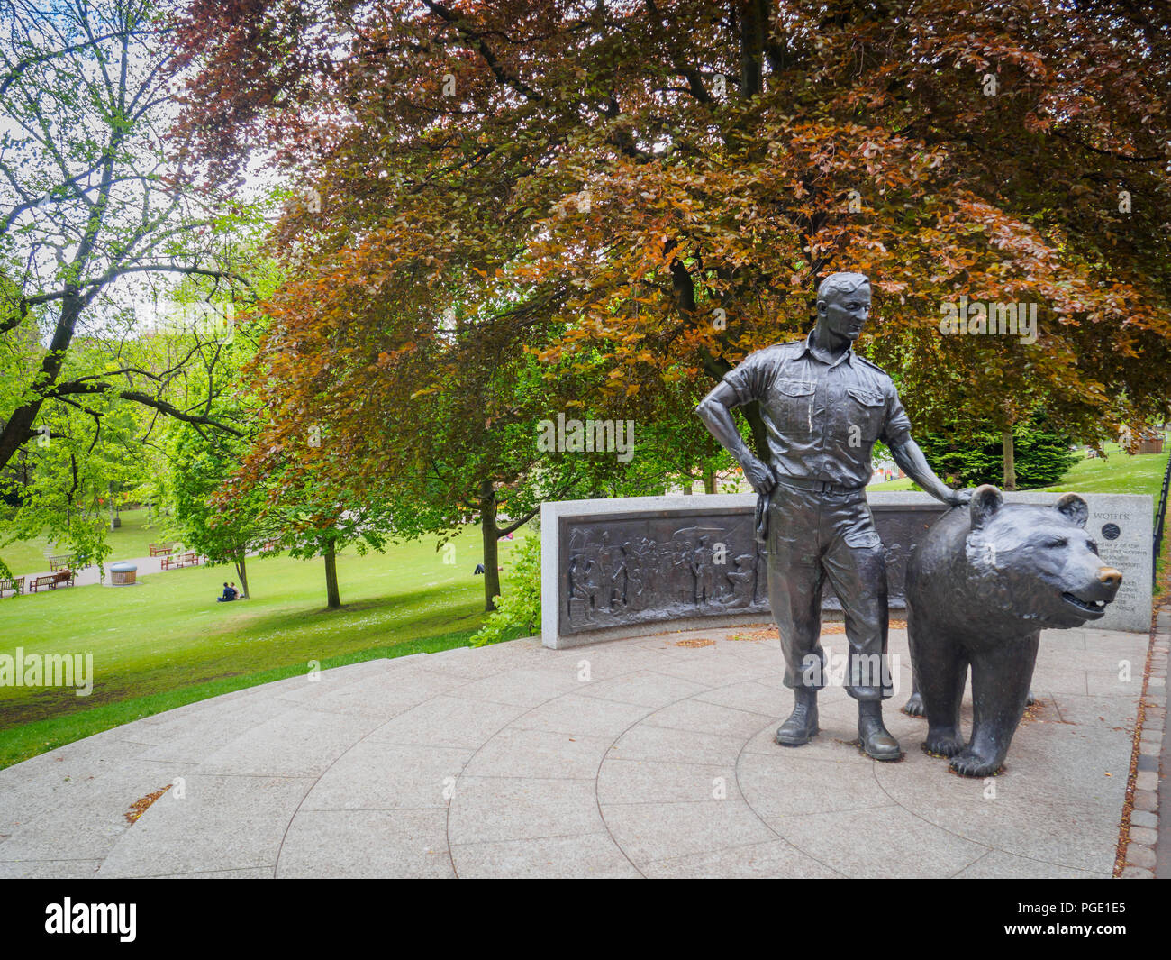 Wojtek the Soldier Bear Memorial in Edinburgh, Scotland, UK. Stock Photo