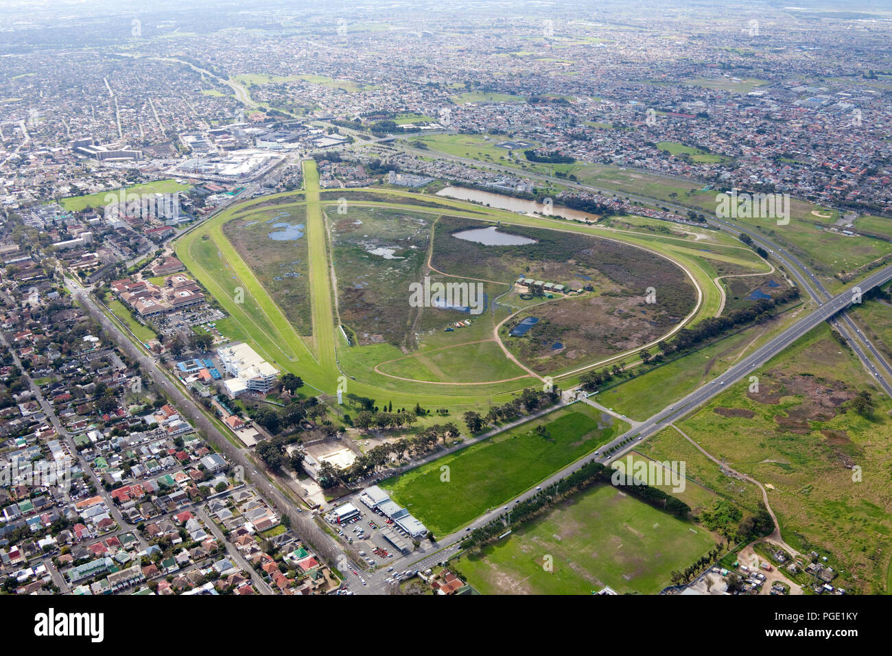 Kenilworth Race Course Aerial, Cape Town, South Africa. Stock Photo