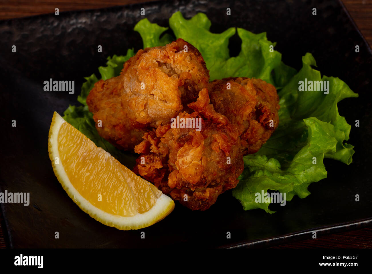 Fish cod tempura served lemon Stock Photo Alamy