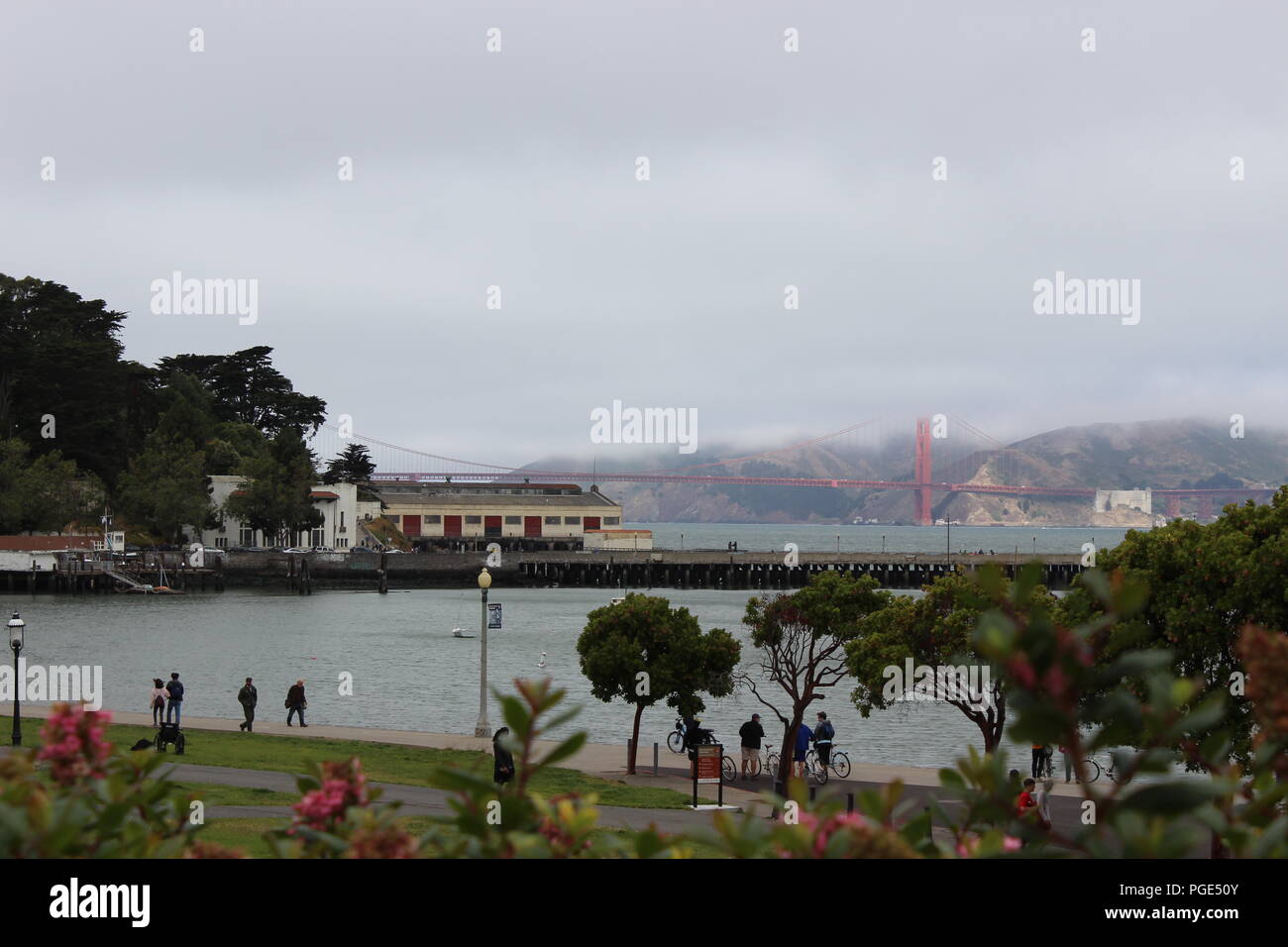 Overlooking Aquatic Park, part of the San Francisco Maritime National Historical Park, San Francisco, California, USA Stock Photo