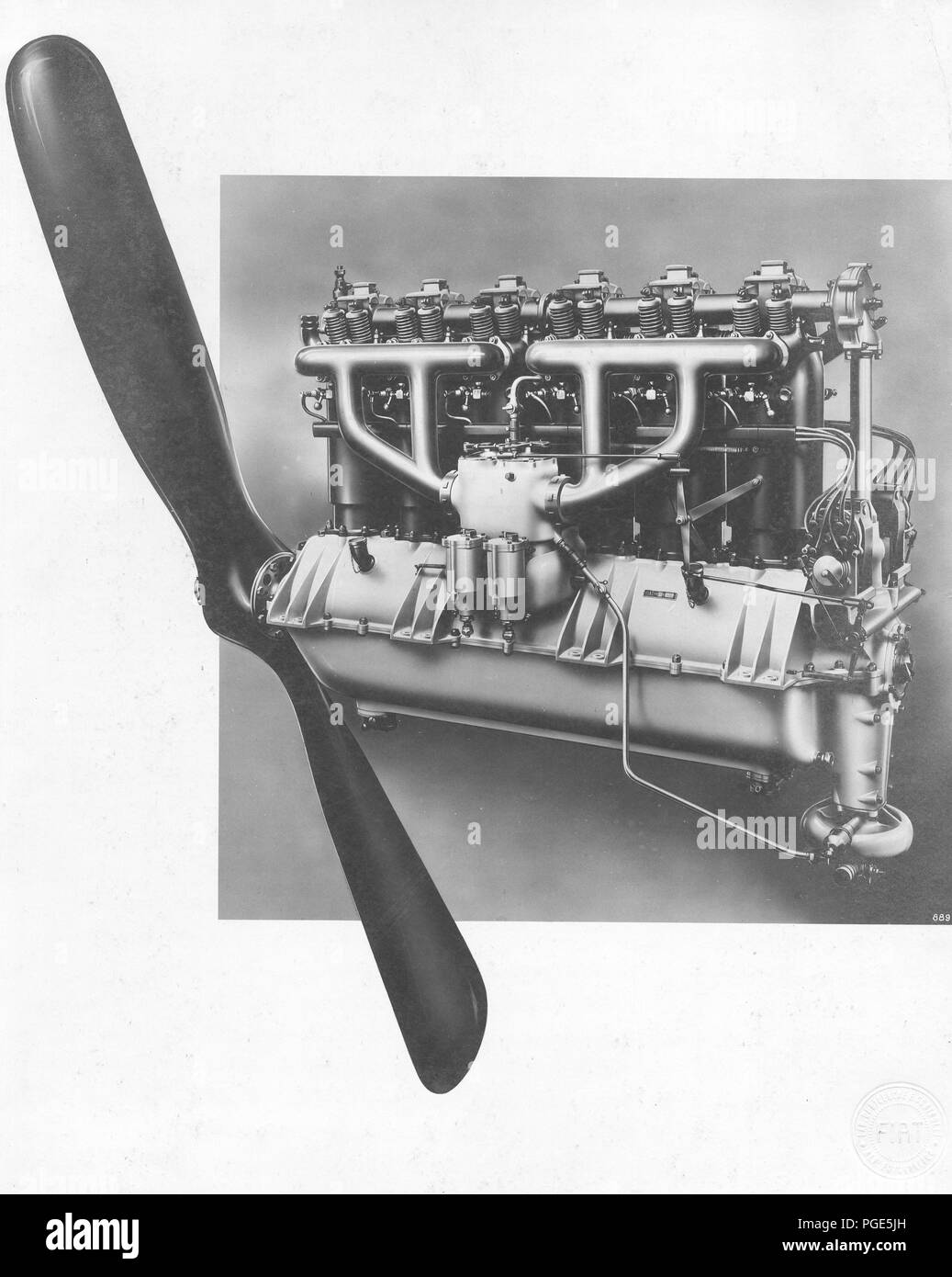 Airplanes - Engines - Motore D'Aviazione Tipo F.I.A.T A/12 1917-1918 Stock Photo