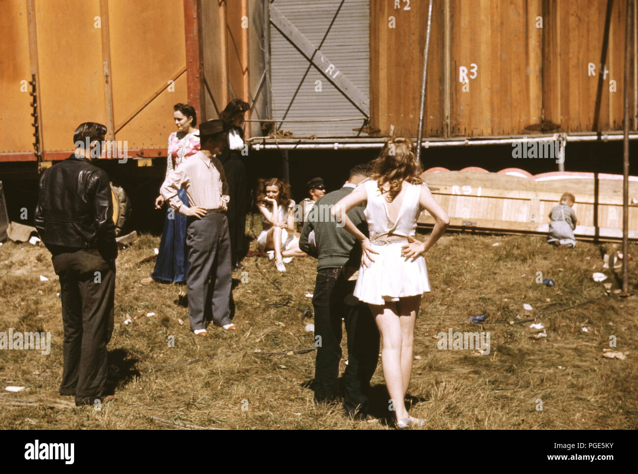 "Backstage" at the "girlie" show at the Vermont state fair, Rutland, VT