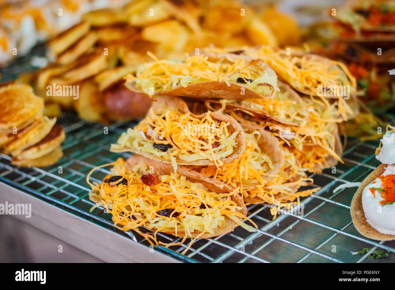 Fresh Thai Crispy Pancake Thai Street Foods Stock Photo