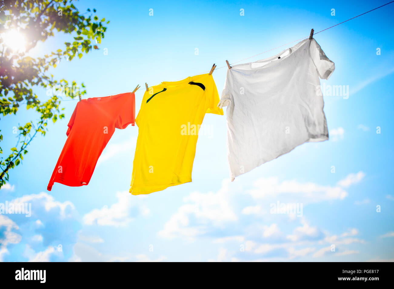 Air drying clothes hi-res stock photography and images - Alamy