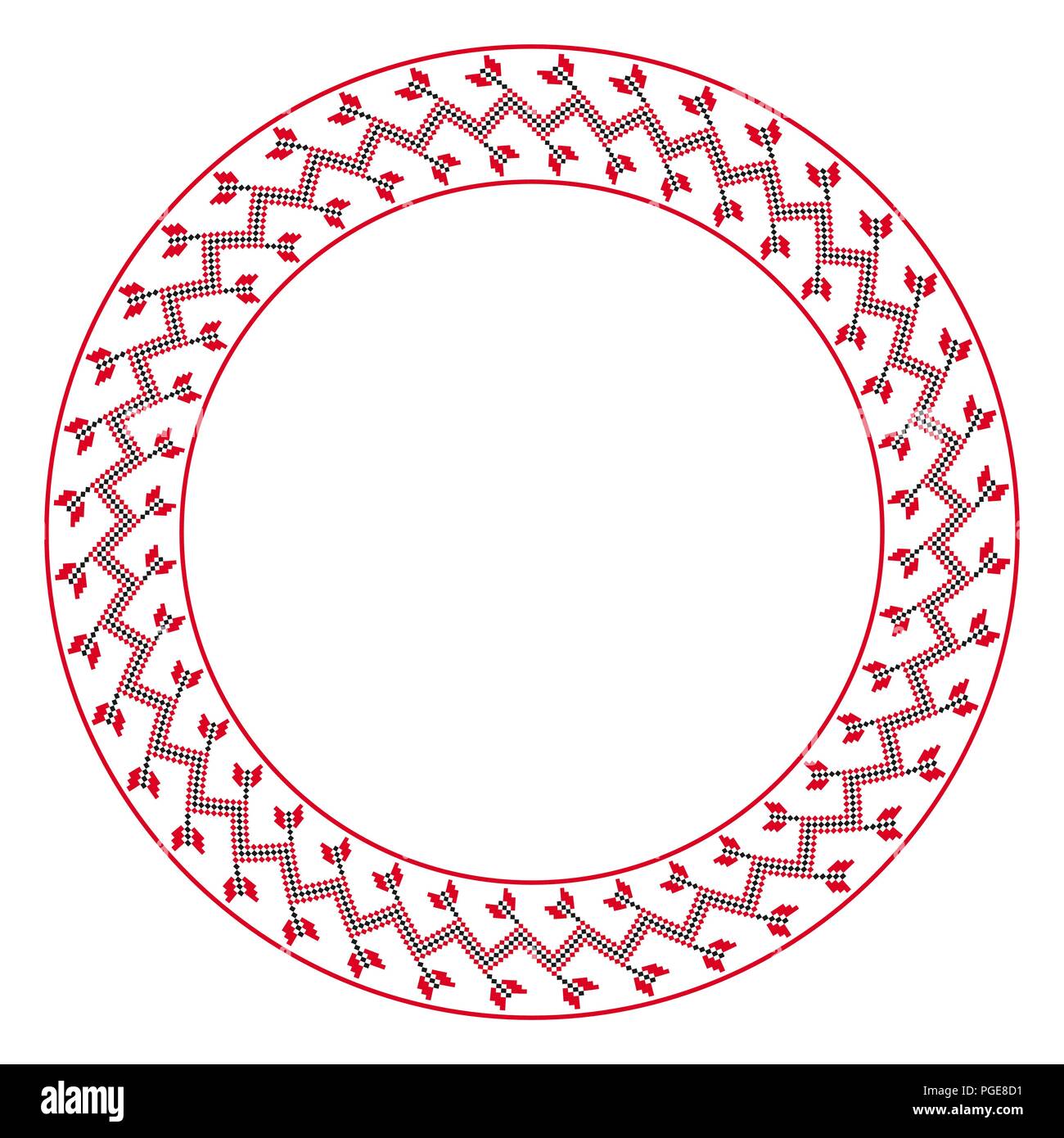 Traditinal Pattern Round Traditional round embroidery. Vector illustration of ethnic round ...
