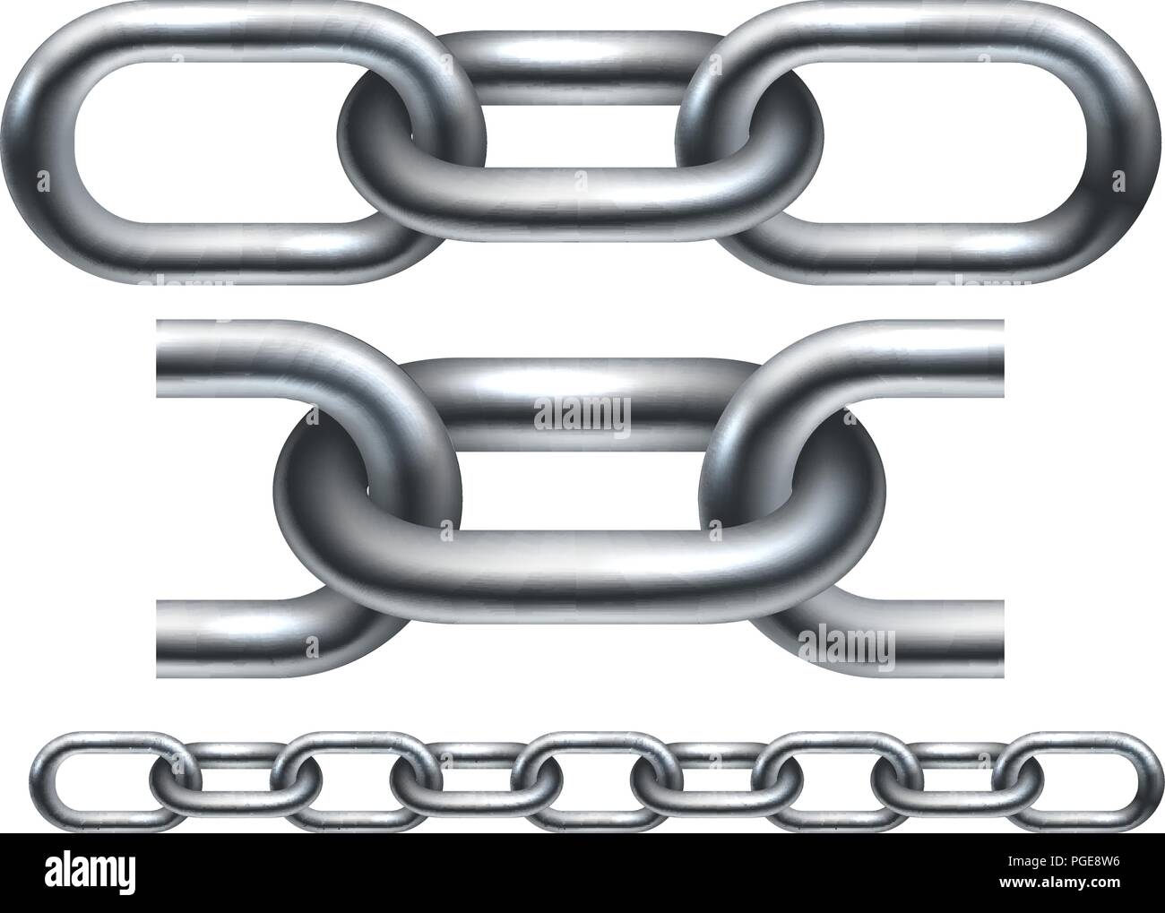 Metal chains or shackles isolated on a transparent background Stock Vector