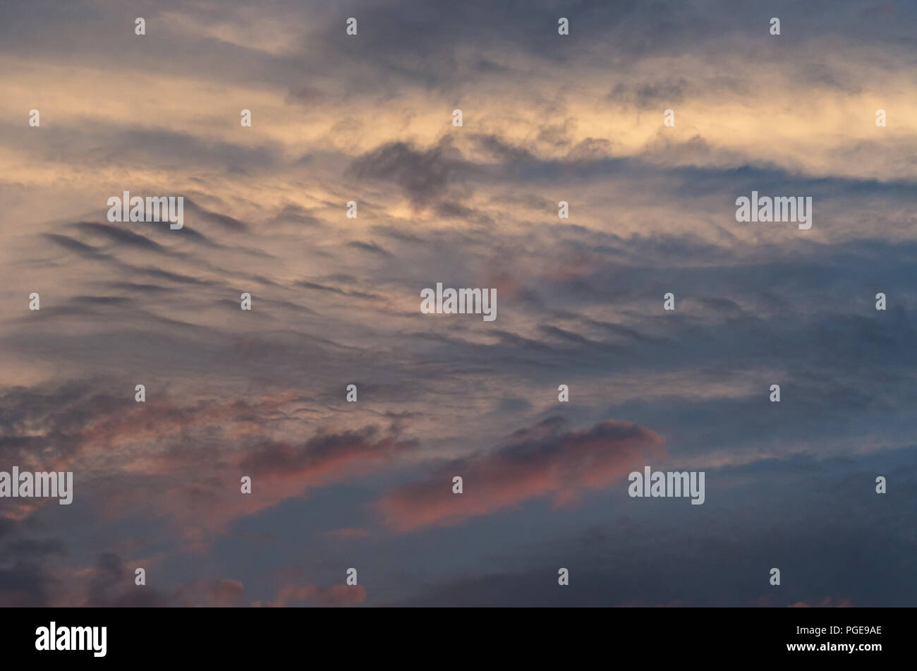 Dramatic sunset sky with colorful clouds after thunderstorm Stock Photo ...