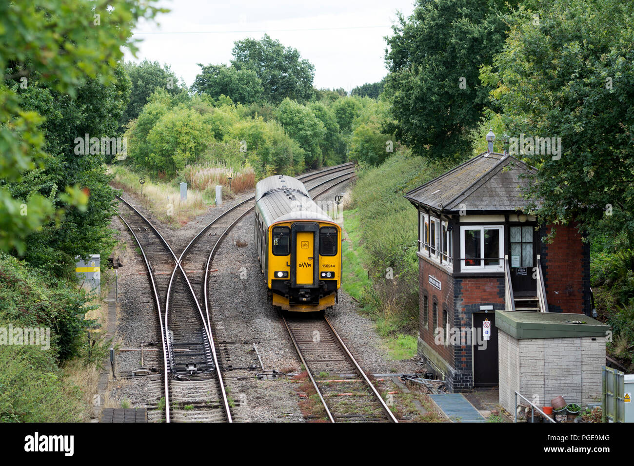 Great Western Railway class 150 diesel train at Norton Junction, near Worcester, Worcestershire, UK Stock Photo