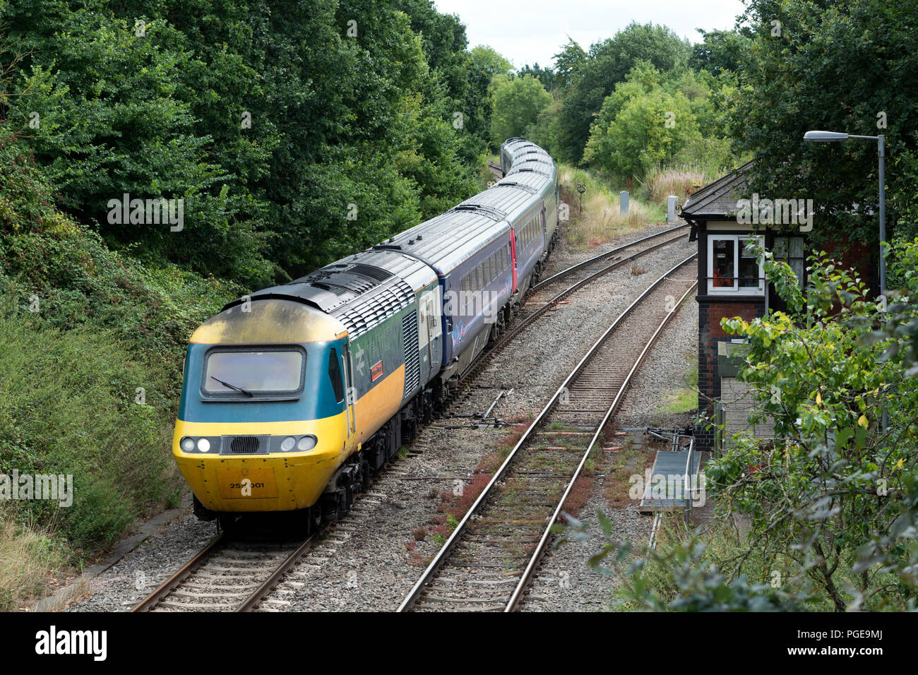 Great Western Railway HST train at Norton Junction, near Worcester, Worcestershire, UK Stock Photo