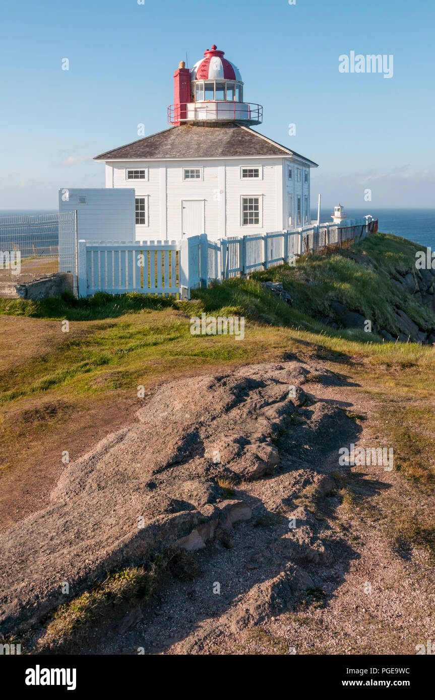 The 19th century Cape Spear lighthouse is within the boundaries of the city of St. John's, Newfoundland Stock Photo