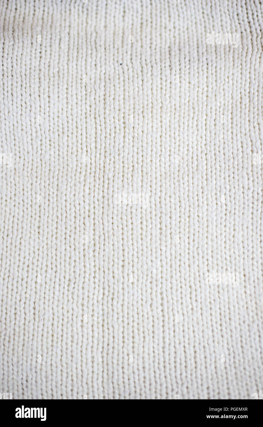 Pattern of the white woolen texture Stock Photo