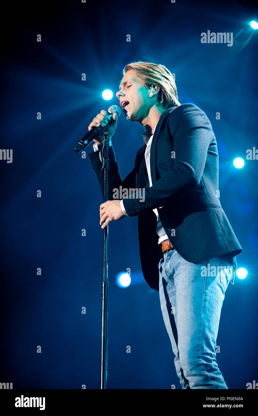 Dutch singer André Hazes jr in concert at the Schlagerfestival in Hasselt ( Belgium, 31/03/2013 Stock Photo - Alamy