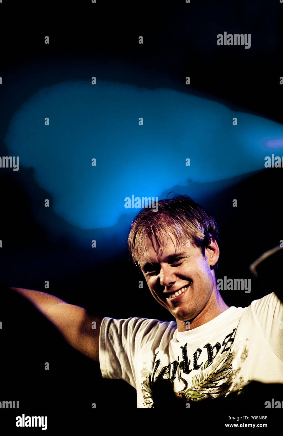Dutch trance producer and deejay Armin Van Buuren at the Tomorrowland techno festival in De Schorre, Boom (Belgium, 25/07/2010) Stock Photo