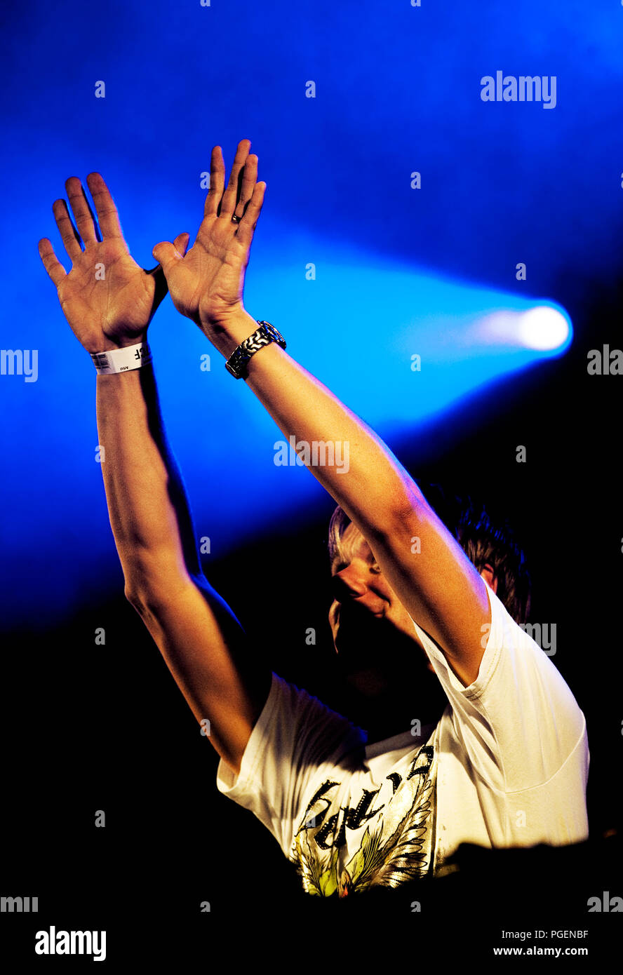 Dutch trance producer and deejay Armin Van Buuren at the Tomorrowland techno  festival in De Schorre, Boom (Belgium, 25/07/2010 Stock Photo - Alamy