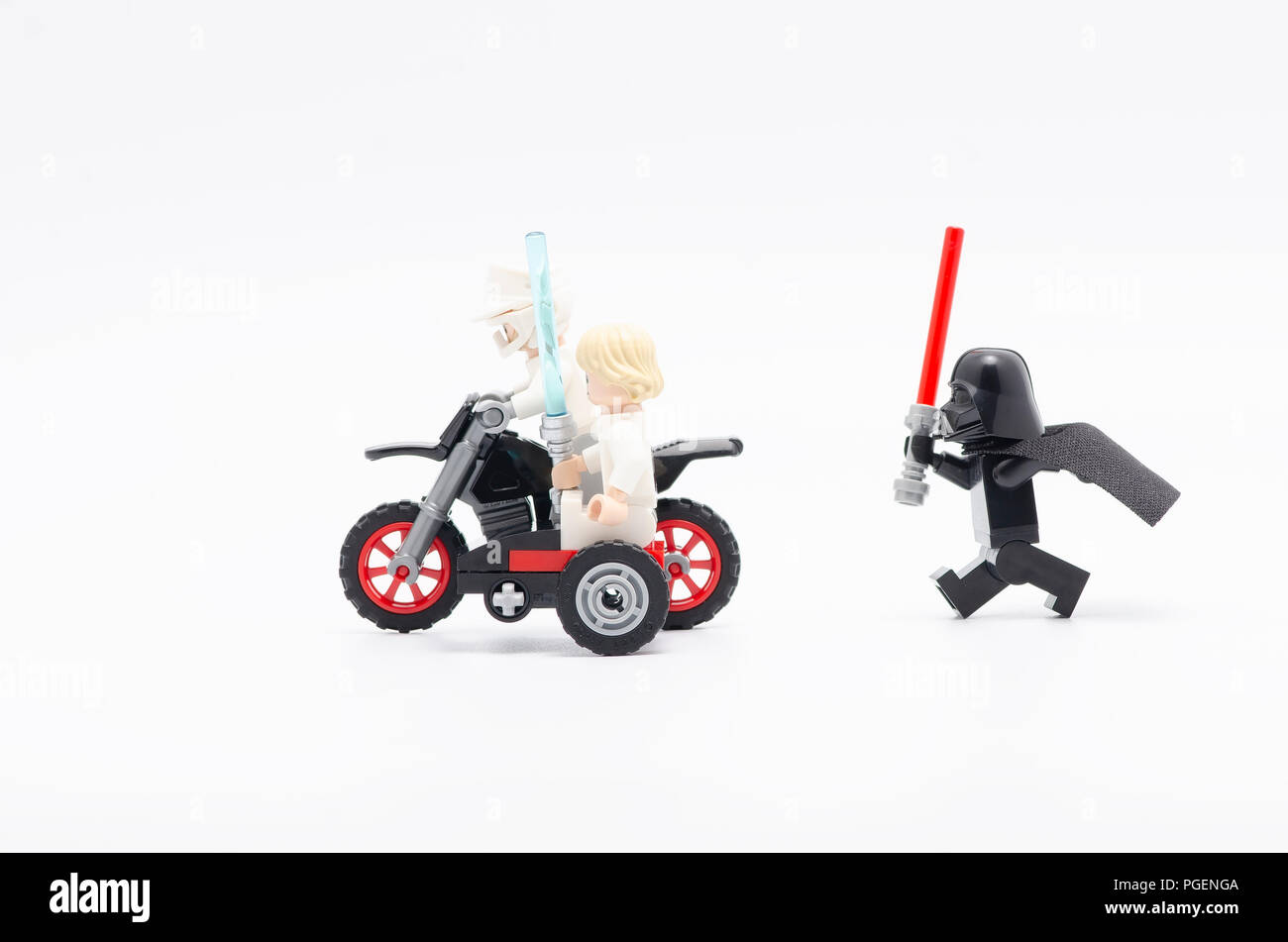 MALAYSIA, jul 19, 2018. Lego darth vader chasing luke skywalker. Lego  minifigures are manufactured by The Lego Group Stock Photo - Alamy