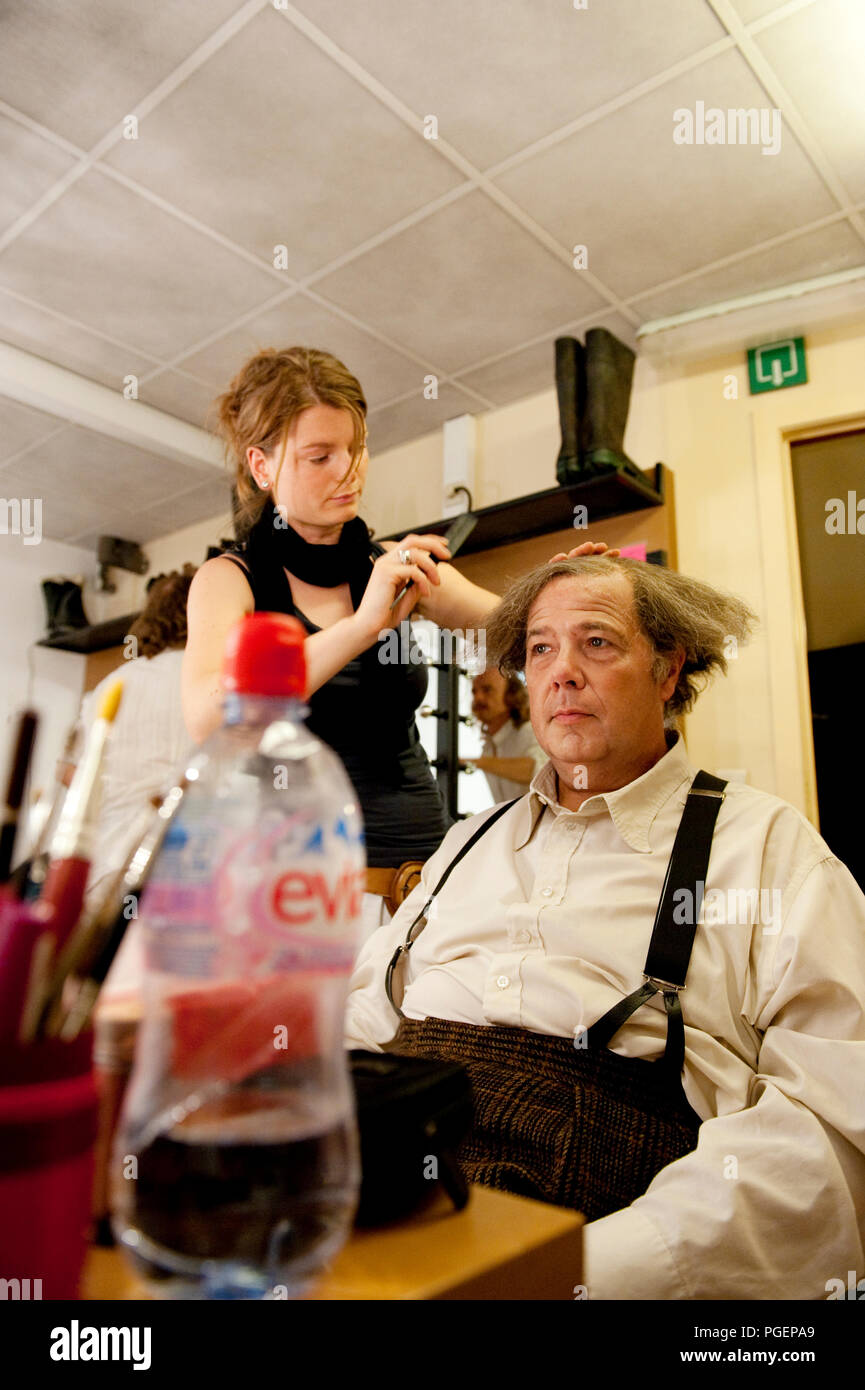 Backstage impressions of the opera Peter Grimes at the Flemish Opera in Ghent (Belgium, 10/07/2010) Stock Photo
